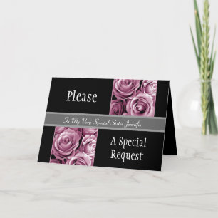 ROSA Rosen SCHWESTER ist meine Trauzeugin Einladung