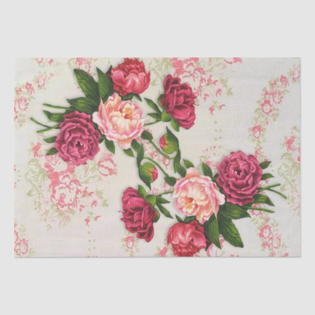 Rosa Rosen-Seidenpapier Seidenpapier (Vorderseite)