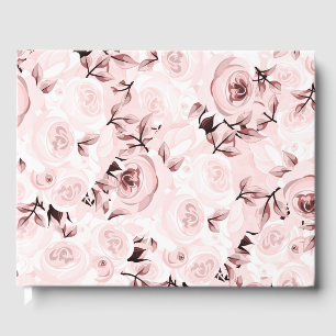 Rosa Rosen Shabby Chic Glam Elegant Blumen Hochzei Gästebuch