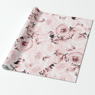 Rosa Rosen Shabby Chic Glam Elegante Blumenparty Geschenkpapier