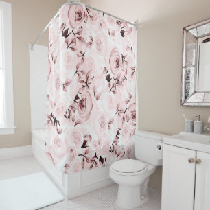Rosa Rosen Shabby Chic Glam Florales Dekor Duschvorhang