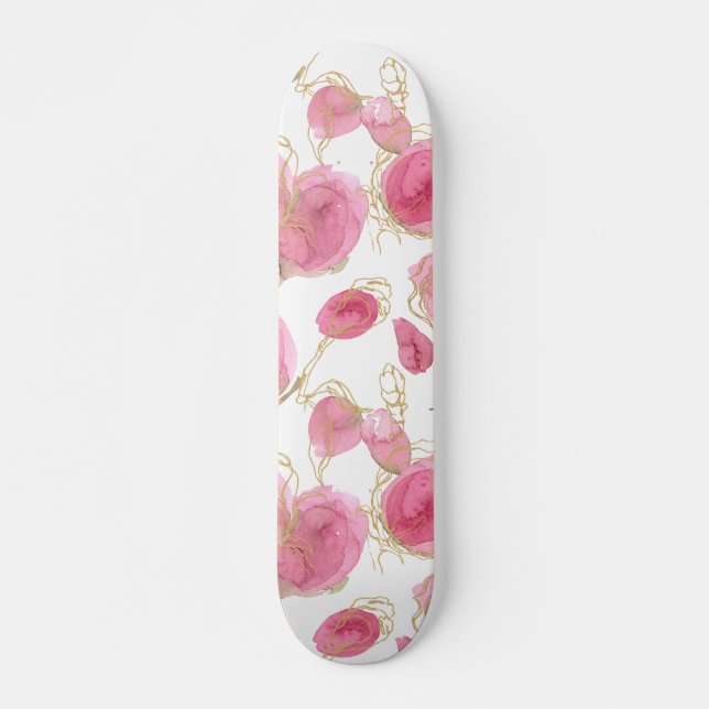 Rosa Rosen Skateboard (Vorne)