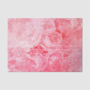 Rosa Rosen Skript schreiben Distressed Antique Seidenpapier