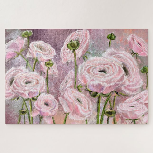 Rosa Rosen - Speziell für Sie - Originalgemälde Puzzle (Horizontal)