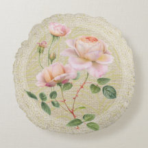 Rosa Rosen & Spitze floral vintage Kissen