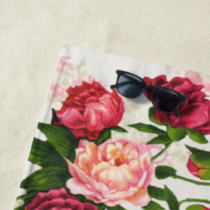 Rosa Rosen Strandtuch