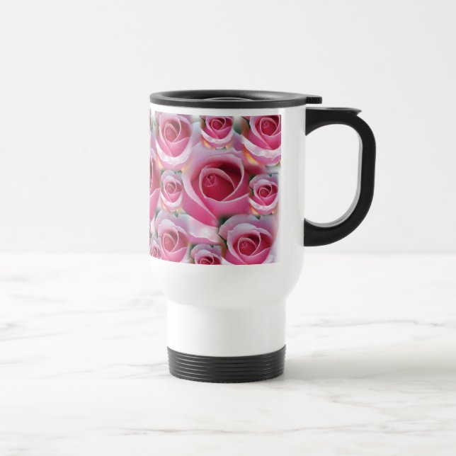 Rosa Rosen-Tasse Reisebecher (Rechts)