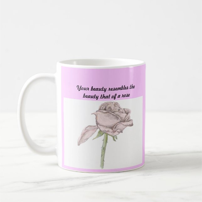 Rosa Rosen-Tasse Tasse (Links)
