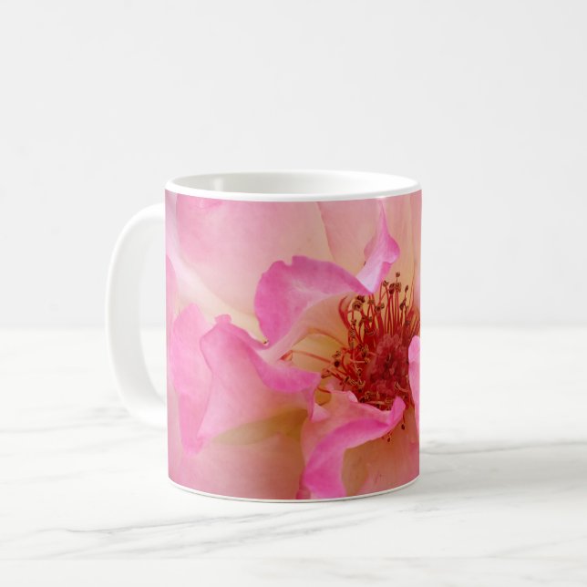 Rosa Rosen-Tassen Kaffeetasse (Vorderseite Links)