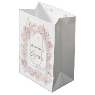 rosa Rosen   Taufe Mittlere Geschenktüte