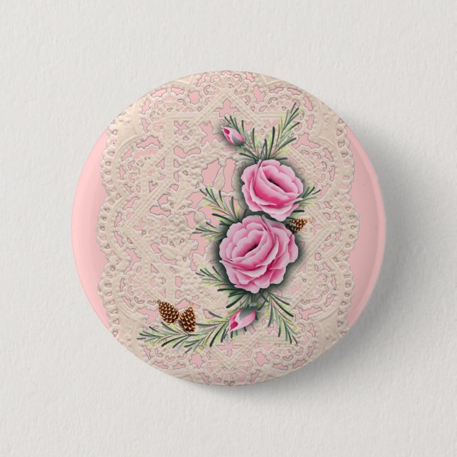 ROSA ROSEN u. KIEFER durch SHARON SHARPE Button (Vorderseite)
