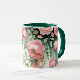 Rosa Rosen und Bänder Tasse