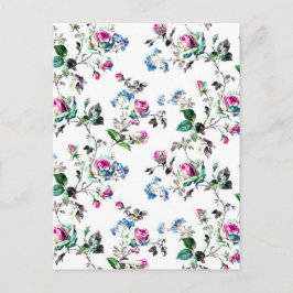 Rosa Rosen und Blumen Blumenmuster Postkarte