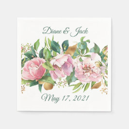 Rosa Rosen und Folipapier Napkin Serviette