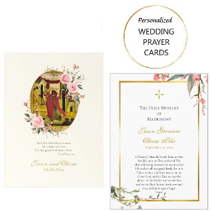 Rosa Rosen und orthodoxe Buds Hochzeitskarte Platzkarte