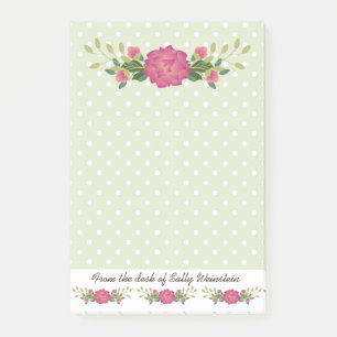 Rosa Rosen und Punkte Post-it-Notizblock Post-it Klebezettel