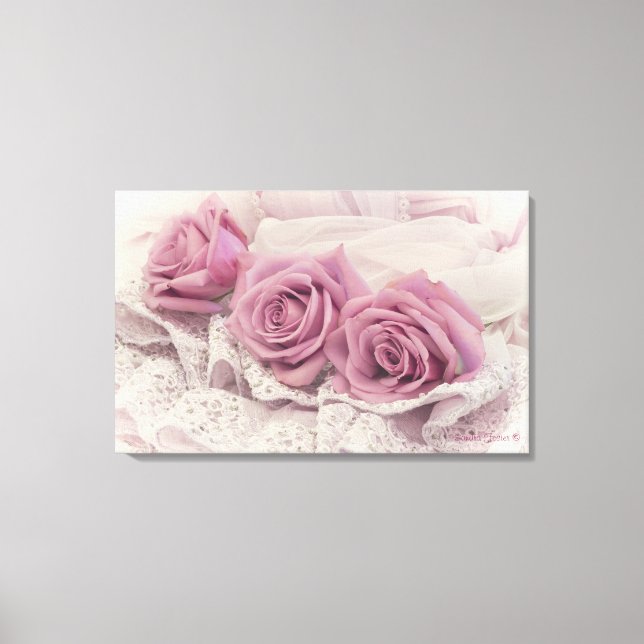 Rosa Rosen und Stillleben Leinwand Kunst (Vorderseite)