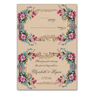 Rosa Rosen, Vintag, elegant, Platzkarten Tischnummer