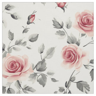 Rosa Rosen Vintage-Landhaus-Blumenmuster Stoff
