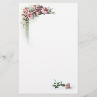 Rosa Rosen Vintage-Schreibwaren Briefpapier