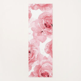 Rosa Rosen Wasserfarbe Floral Errötend Botanisch Yogamatte