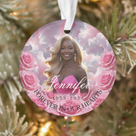 Rosa Rosen Weihnachtsbaumschmuck zum Gedenken  Ornament