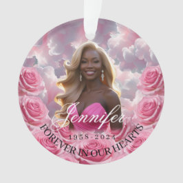 Rosa Rosen Weihnachtsbaumschmuck zum Gedenken  Ornament