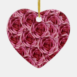 Rosa Rosen-Weihnachtsverzierung Keramikornament