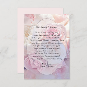 Rosa Rosen wünschen gute Hochzeitskarten Einladung