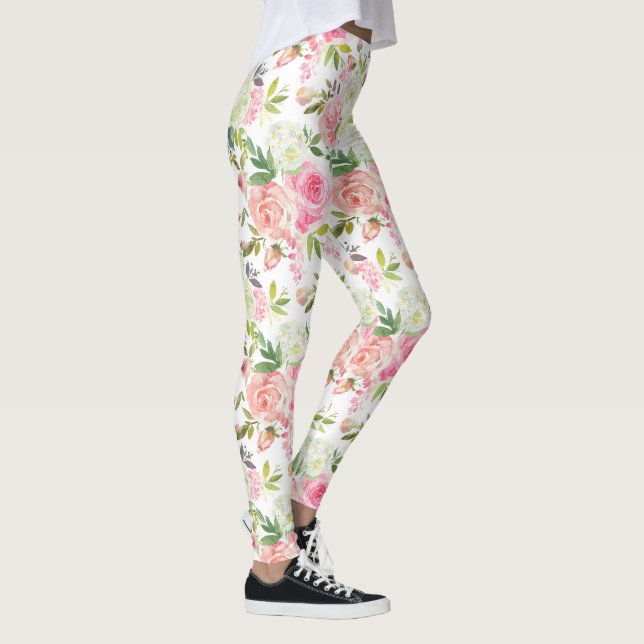 Rosa Rosen Yoga Pilates Hot Pants Leggings (Rechts)