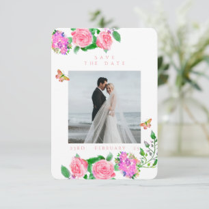 Rosa Rosenband Monogramm Foto Hochzeit Save The Date