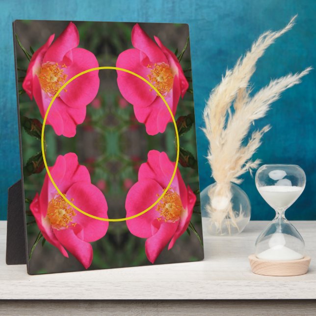 Rosa Rosenblätter kreieren Ihr eigenes Foto Fotoplatte (Seite)