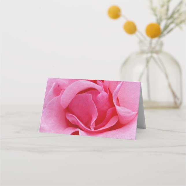 Rosa Rosenblätter Platzkarte (Vorderseite)