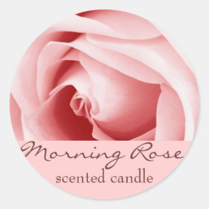 rosa Rosenblumenblätter - duftende Kerze oder Runder Aufkleber