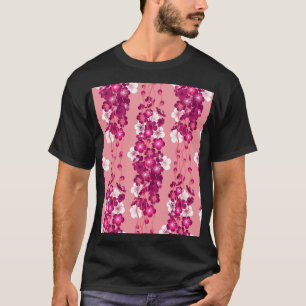 Rosa Rosenblüten: nahtloser Hintergrund. T-Shirt