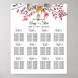 Rosa Rosenblütenblütentisch Hochzeitstabelle Poster