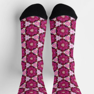Rosa Rosenblütenmuster Socken
