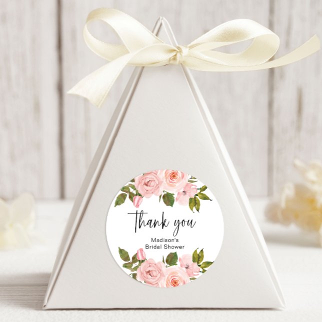 Rosa Rosenblütenpfropfen Runder Aufkleber (Von Creator hochgeladen)