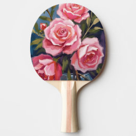 Rosa Rosenbouquet Gemalt Tischtennis Schläger