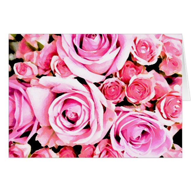 Rosa Rosenbukett (Vorderseite (Horizontal))