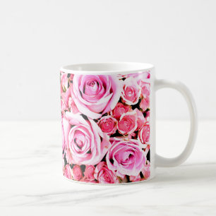 Rosa Rosenbukett Kaffeetasse