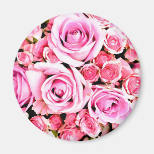 Rosa Rosenbukett Magnet