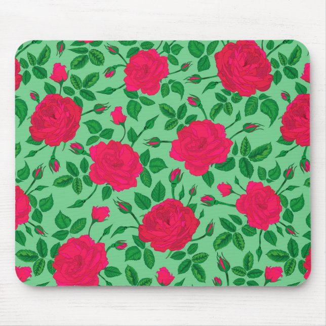 Rosa Rosenbüsche Mousepad (Vorne)