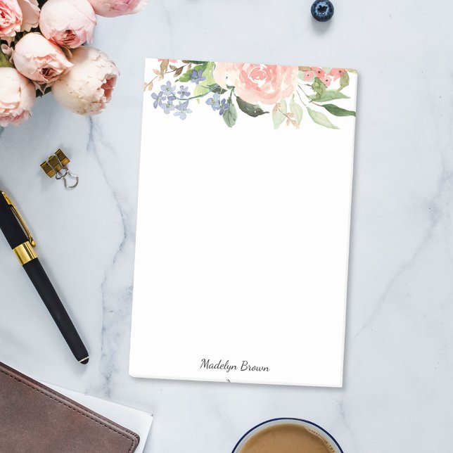 Rosa Rosenfrühling Post-it Klebezettel (In situ Office desk)