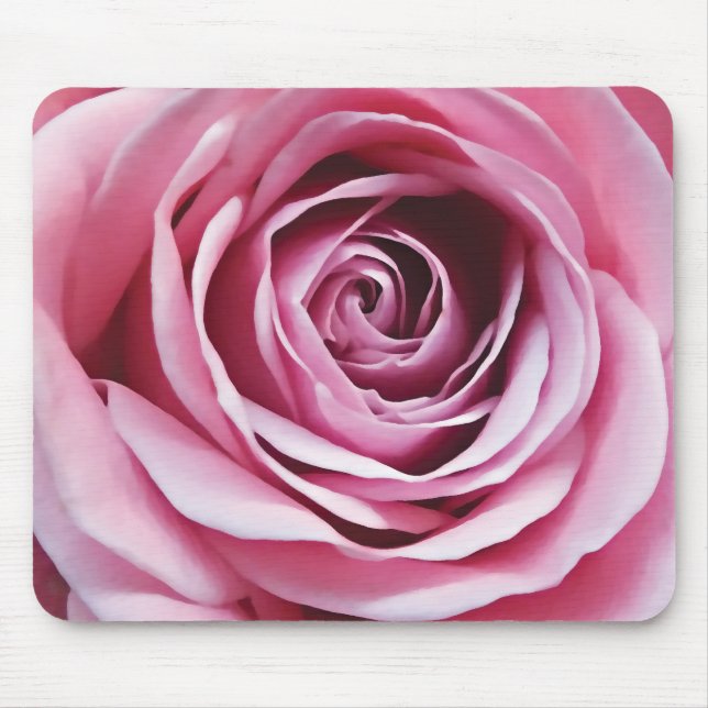 Rosa Rosengarten Blume Romantische Aquarellblumen Mousepad (Vorne)