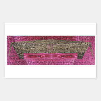 Rosa Rosengesicht. Rechteckiger Aufkleber