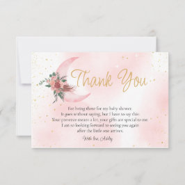 Rosa Rosengold Wir sind über der Mond Babydusche Dankeskarte