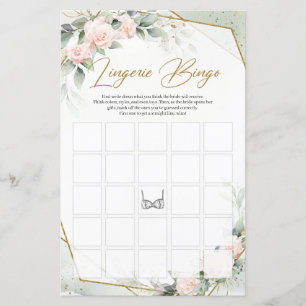 Rosa Rosengrün Aquarell Goldgräber Bingo