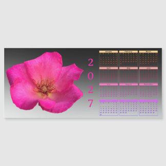 Rosa Rosenkalender 2027 - Florale Magnetkarte