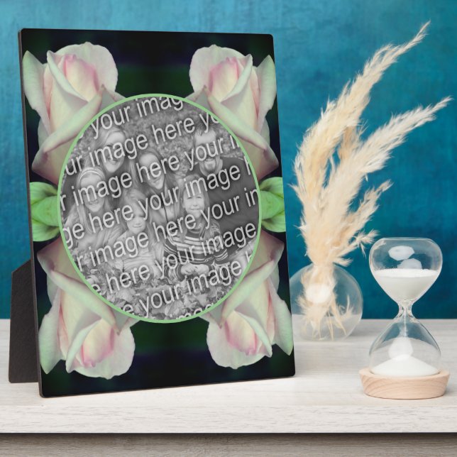 Rosa Rosenknospe-Blume Hinzufügen Sie Ihr eigenes  Fotoplatte (Seite)